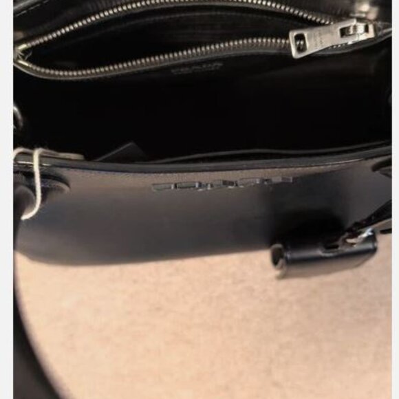 PRADA MONOCHROME TWO WAY TOTE/CROSSBODY AUTHENTICATED PREMIUM CONDITION SILVER - Picture 6 of 16